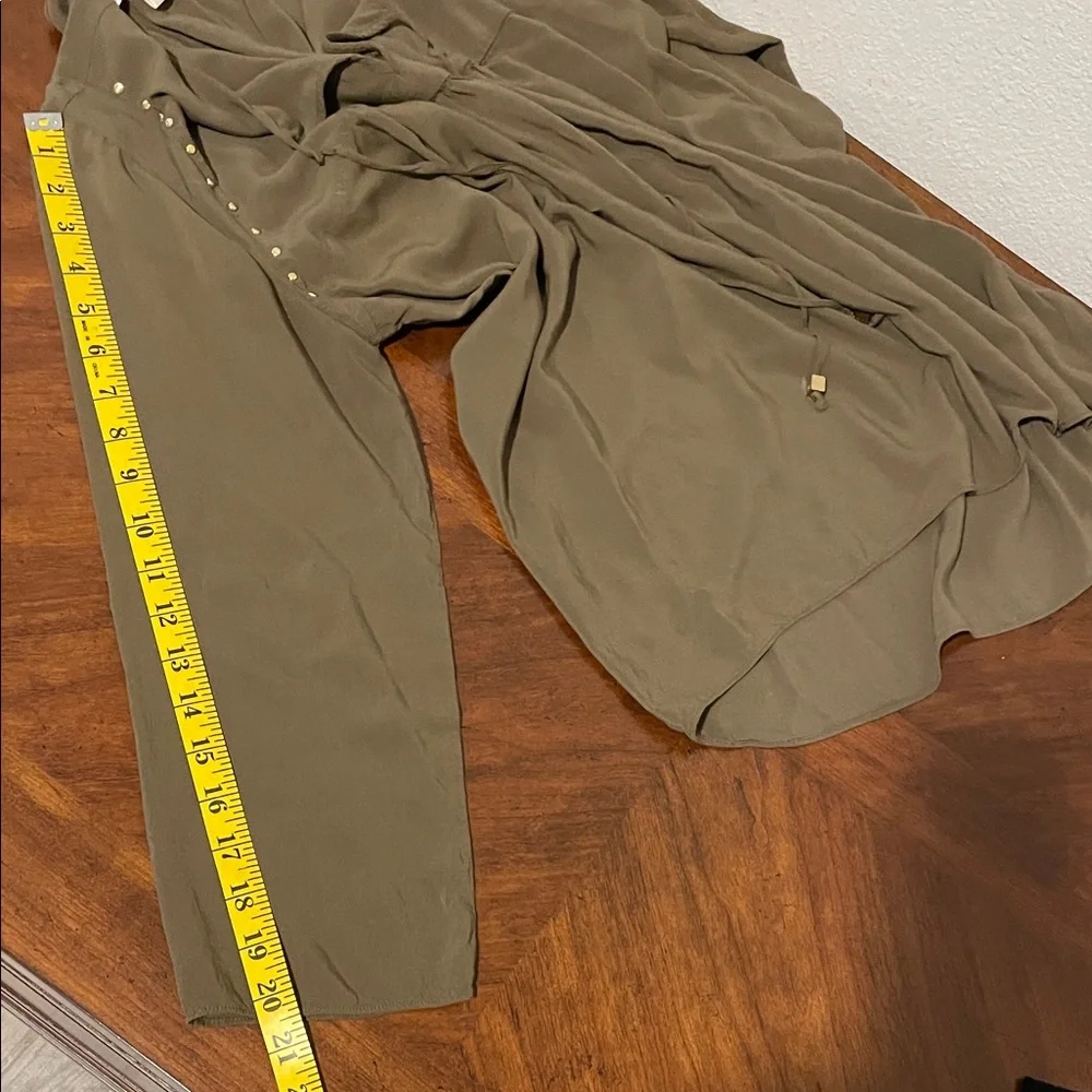 Michael Kors Khaki Blouse with Gold Accents